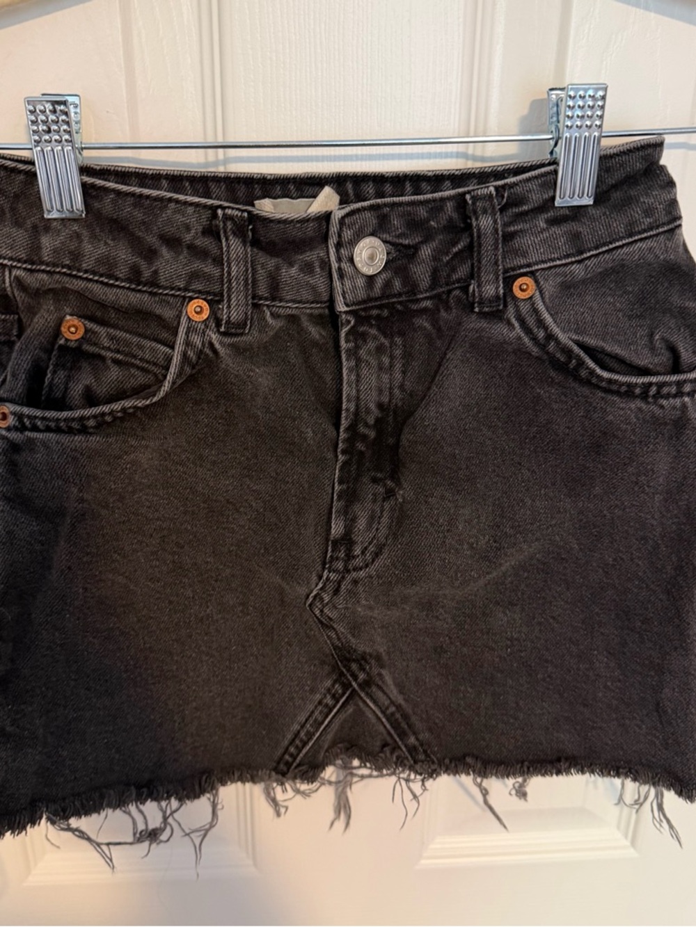 Topshop Black Denim Skirt